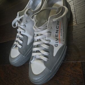 GIVENCHY Canvas Printed Avenue George V Grey  Sneakers Size 45